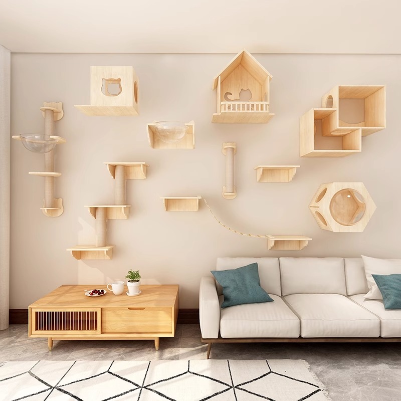 F&Gคอนโดแมว Cat Wall กล่องแมวติดผนัง กำแพงแมว กรงDIY กล่องแมวติดผนัง โต๊ะกระโดด กระดานกระโดดน้ำ บันไดปีนเขา ของเล่นแมว