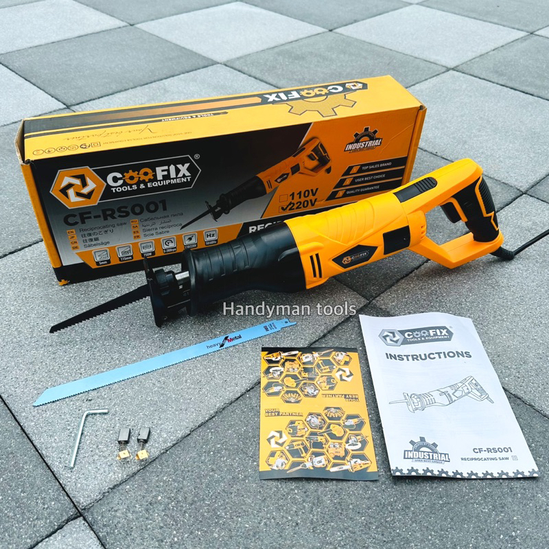 COOFIX เลื่อย เลื่อยชักไฟฟ้า กำลังไฟ 900W รุ่น  CF-RS001 พร้อมอุปกรณ์ ใบเลื่อย 2 ใบ 2 แบบ และคู่มือการใช้งาน