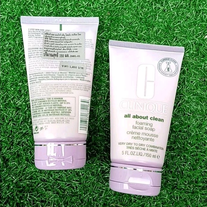 Clinique All About Clean Foaming Facial Soap 150 ml #very dry to dry combination [ป้ายไทย ผลิต 11/2566]