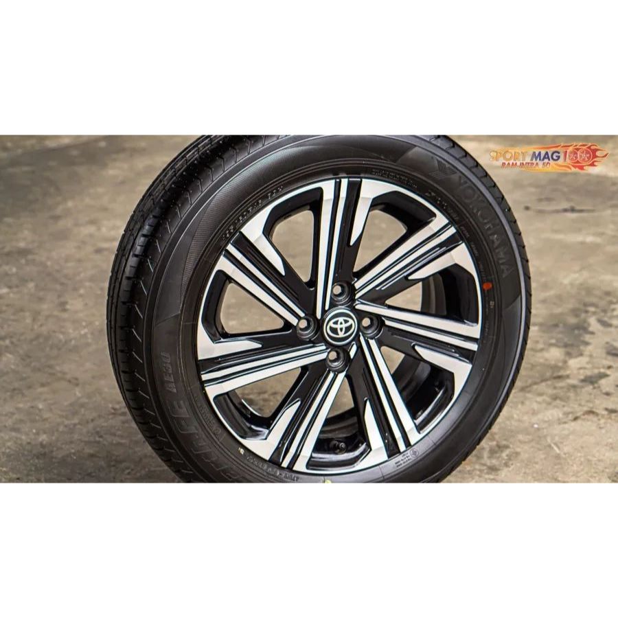 ล้อแม็กมือสองป้ายแดง Toyota Yaris 4รู100 ET45 ดำหน้าเงา 6-16นิ้ว(ราคา4วง-ไม่รวมยาง)