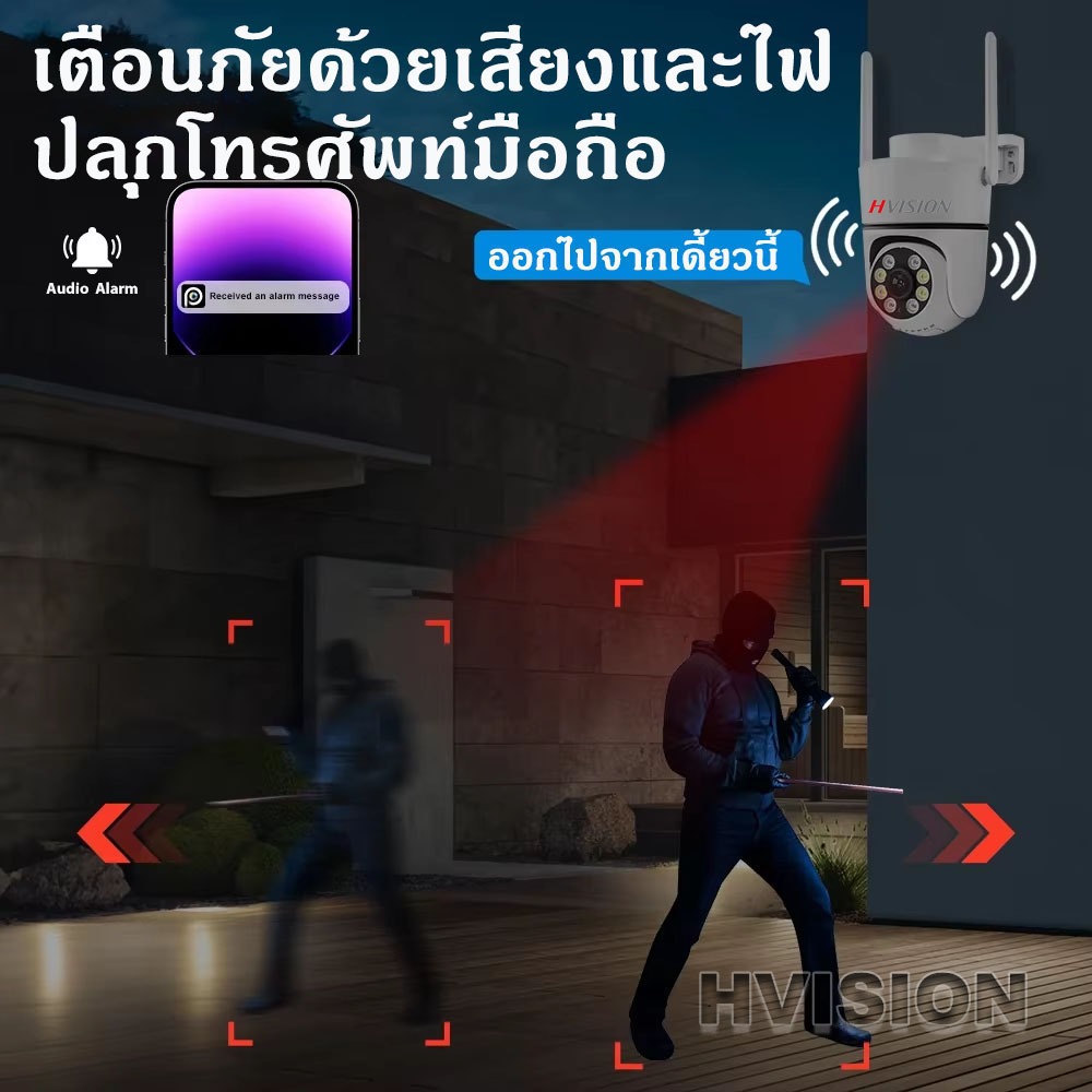 8MP กล้องวงจรปิดไร้สาย กล้องวงจรปิดกันน้ำ หมุนได้คมชัด WIFI ip camera เชื่อมต่อไวไฟควบคมดูผ่านมือถือ