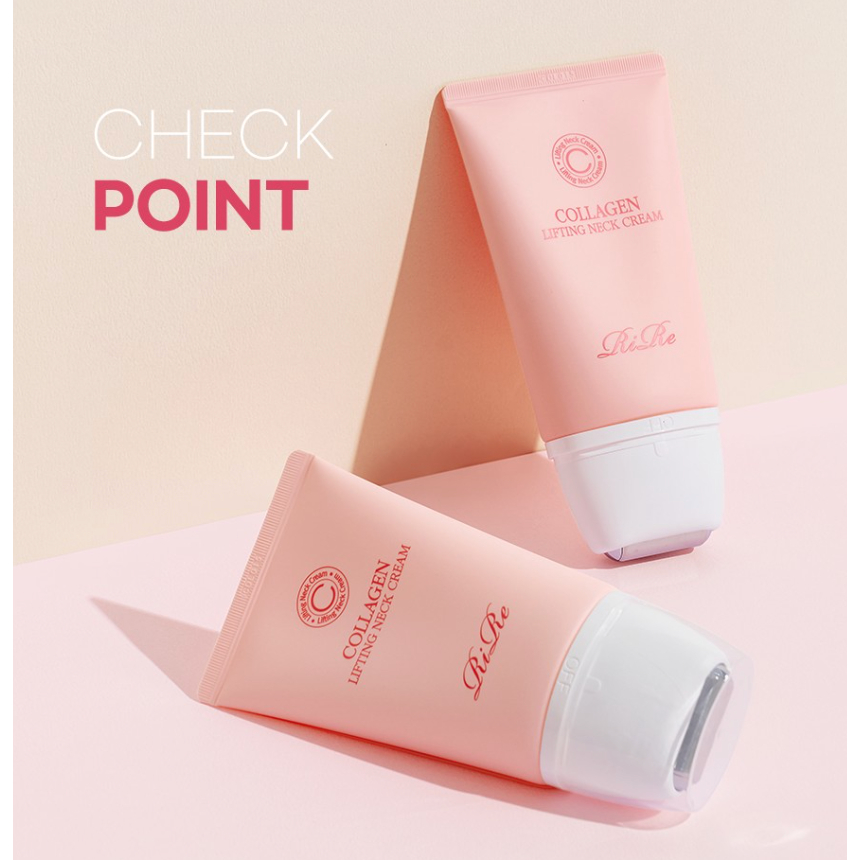 Rire Collagen Lifting Neck Cream 120g ครีมคอลลาเจนจากพืชเข้มข้น 790,000ppm พร้อมหัวกลิ้งนวดคอ และกรอ