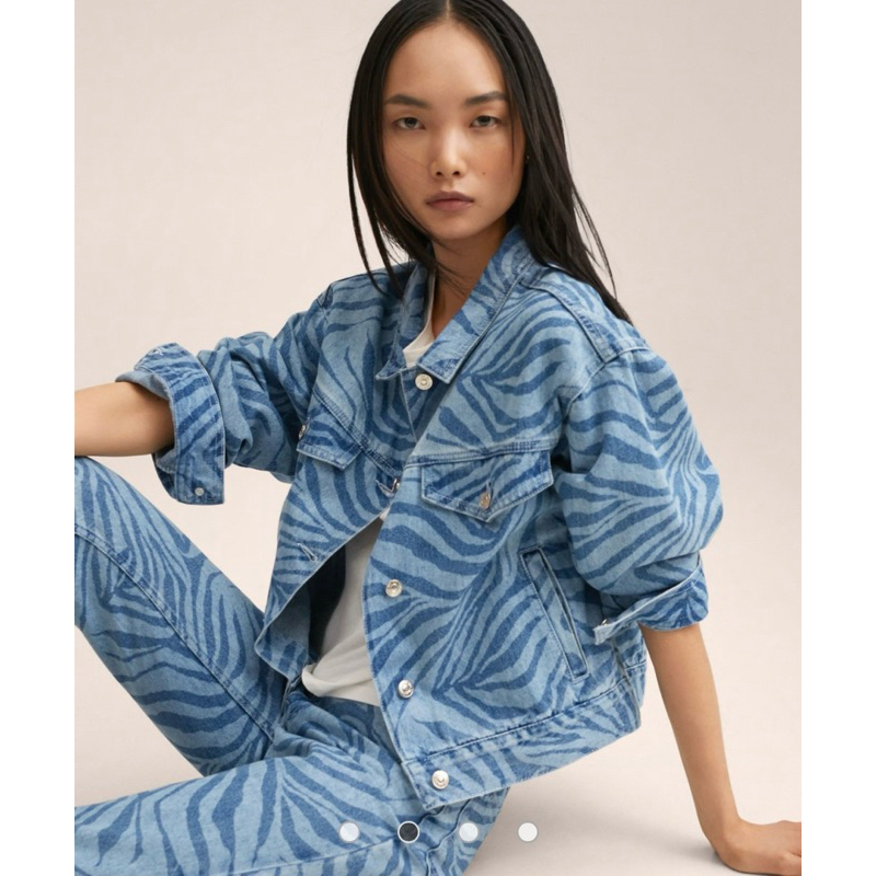jean jacket zebra pattern