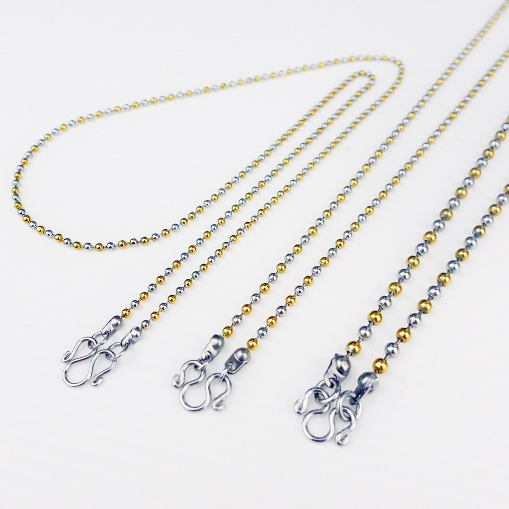 U60 ลายไข่ปลา สวยๆ ขนาด 2-3 มม สองกษัตริย์ สร้อยคอ ห้อยพระ สร้อยสแตนเลส stainless necklace
