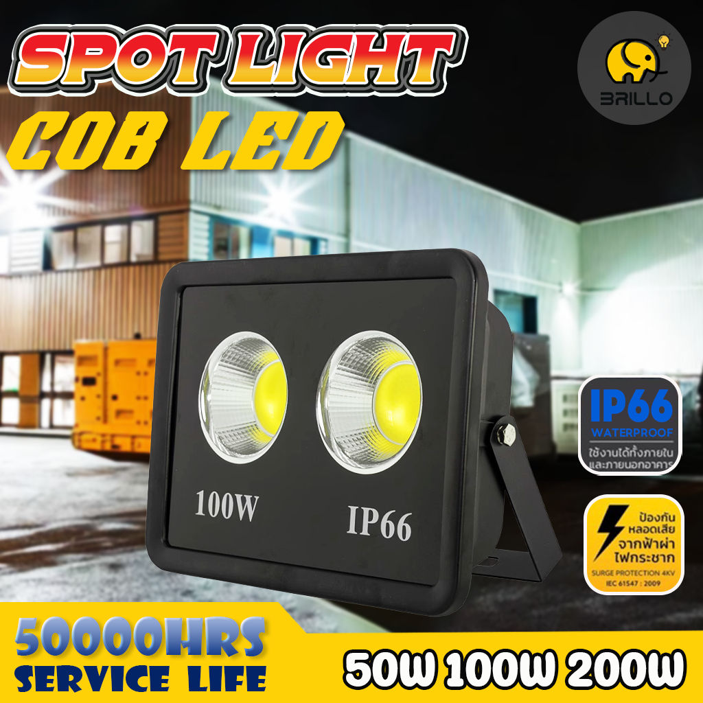 สปอร์ตไลท์ LED สปอตไลท์ ไฟส่องสว่าง 400W แสงสีขาว ไฟสปอตไลท์กลางแจ้ง spotlight ส่องสว่างป้ายโฆษณา กันน้ำ เสียบปลั๊กไฟ