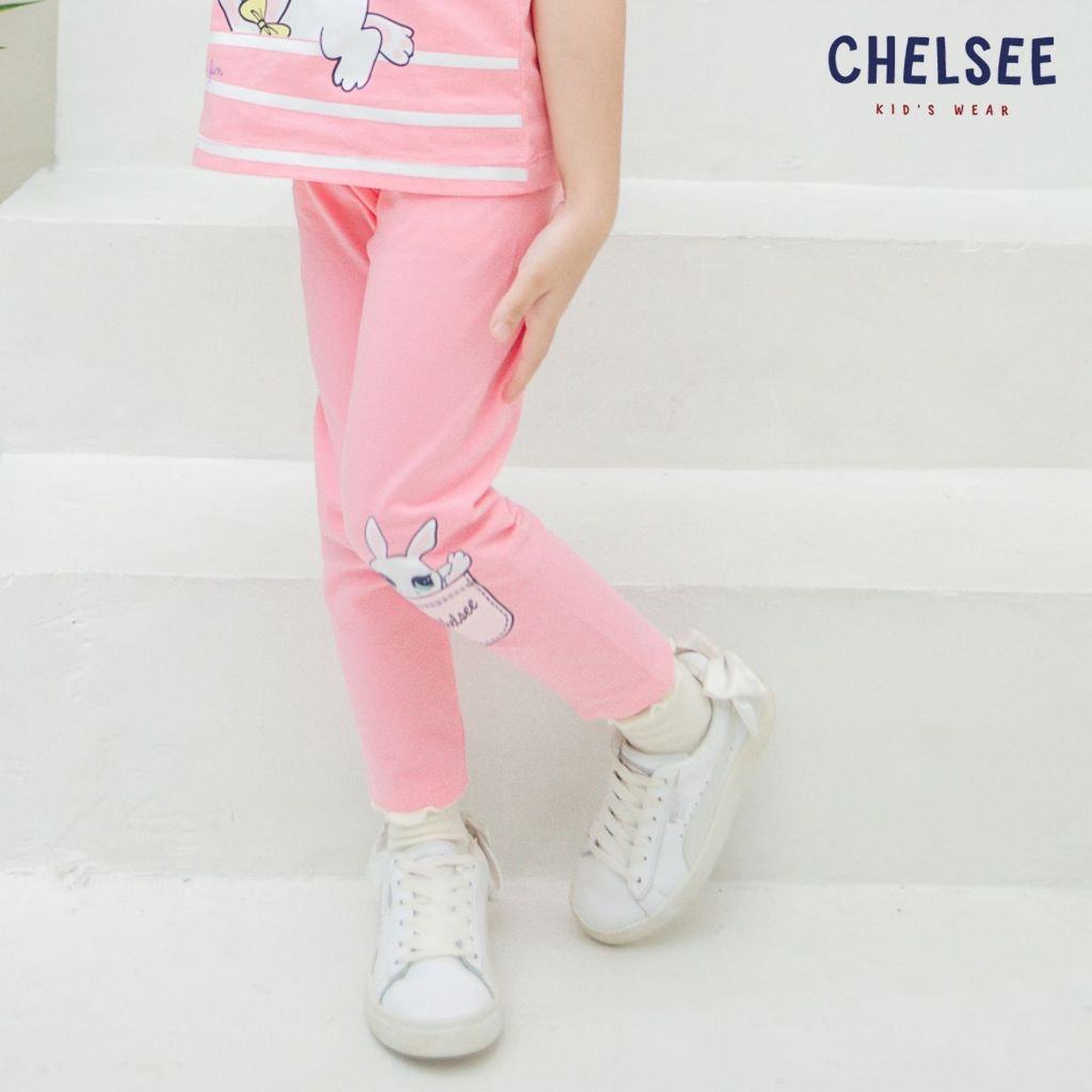 Chelsee กางเกงเลกกิ้ง เด็กผู้หญิง รุ่น 238055 ลายกระต่าย อายุ 1.5-10ปี ผ้า Cotton 95% Spandex 5% มีความยืดหยุ่น