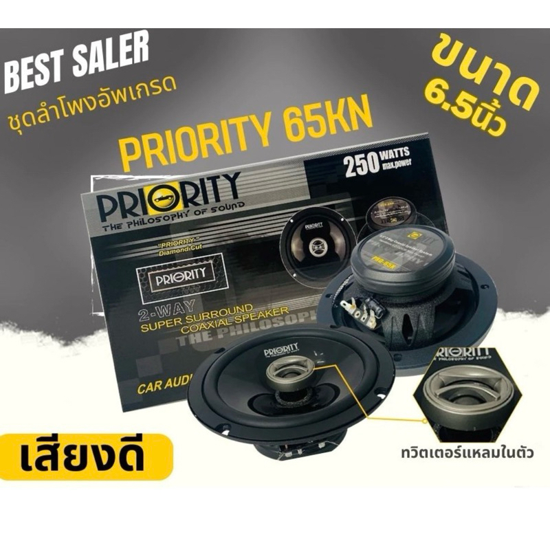 ลำโพง 6.5นิ้ว ติดรถยนต์ PRIORITY รุ่น PRO-65KN /แพ็ค2ดอก
