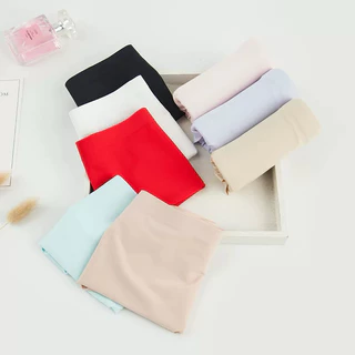 PrettyLady Shop(NO.100）กางเกงในหญิงไร้ขอบ ผ้าลื่น ไม่ร้อน ไม่รัดขอบขา เผื่อไซต์ ใส่สบาย กางเกงในผู้หญิง