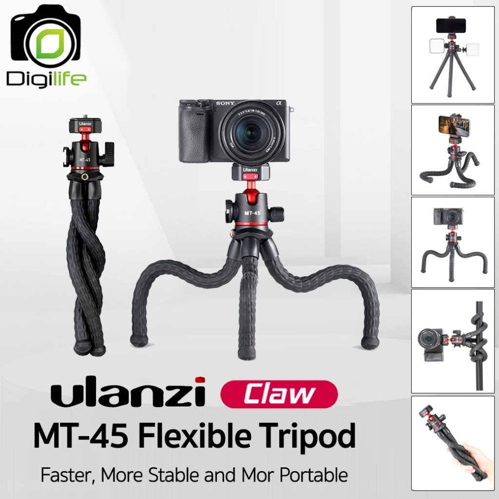 Ulanzi Tripod MT-45 Claw Flexible พร้อมหัวบอล , Gorillapod, Vlog , Live Streaming ขาตั้งปลาหมึก / Di