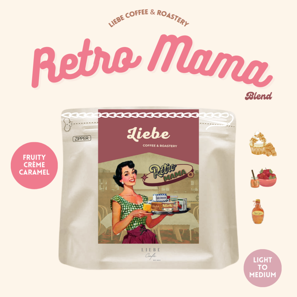 เมล็ดกาแฟ Retro Mama เมล็ดกาแฟ Special blend:Ethiopia Brazil Guatemala Laos< Medium - Light Roast >