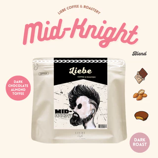 เมล็ดกาแฟ Mid-Knight Blend เมล็ดกาแฟ Blend of Brazil & Laos อราบิก้า 100% คั่วใหม่ < Dark Roast >
