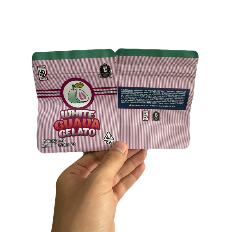 High Quality Mylar Zip Bag Packaging 3.5gr Backpack Boyz White Guava Gelato Smell Proof Water Proof