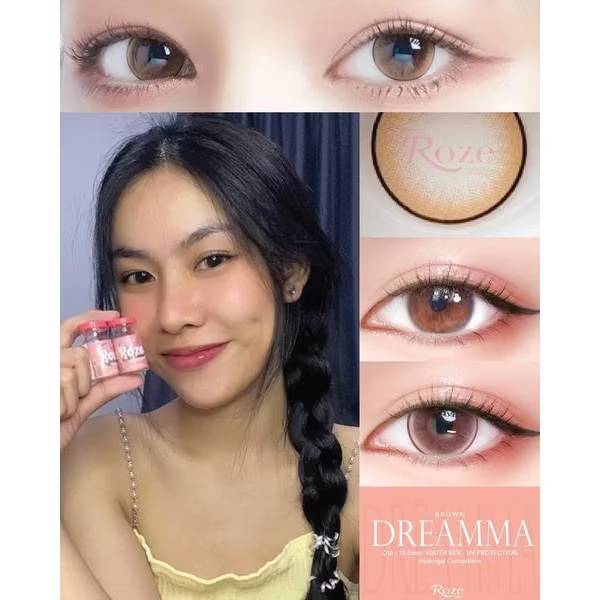คอนแทคเลนส์ Hydrogel ขนาดบิ๊กอาย โตมาก Dreamma (Rozelens) Brown / Gray