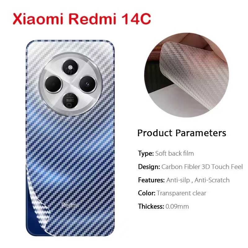 redmi 14C/Poco C75ตรงรุ่น(พร้อมส่งในไทย)ฟิล์มหลังเคฟล่าXiaomi Redmi 14C