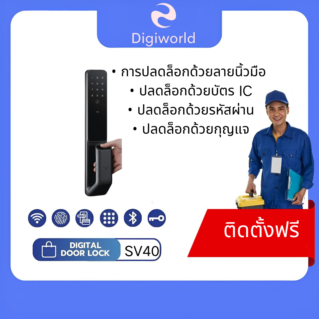 New!! Model ปี 2026 Lockin Smart Lock รุ่น SV40  ver.CN