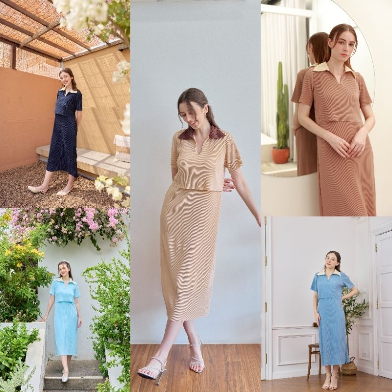 เดรสคลุมท้อง เดรสให้นม รุ่น collar pleat รุ่นนี้คือมินิมอล ใส่คลุมท้อง ให้นม น่ารักมากค่ะ
