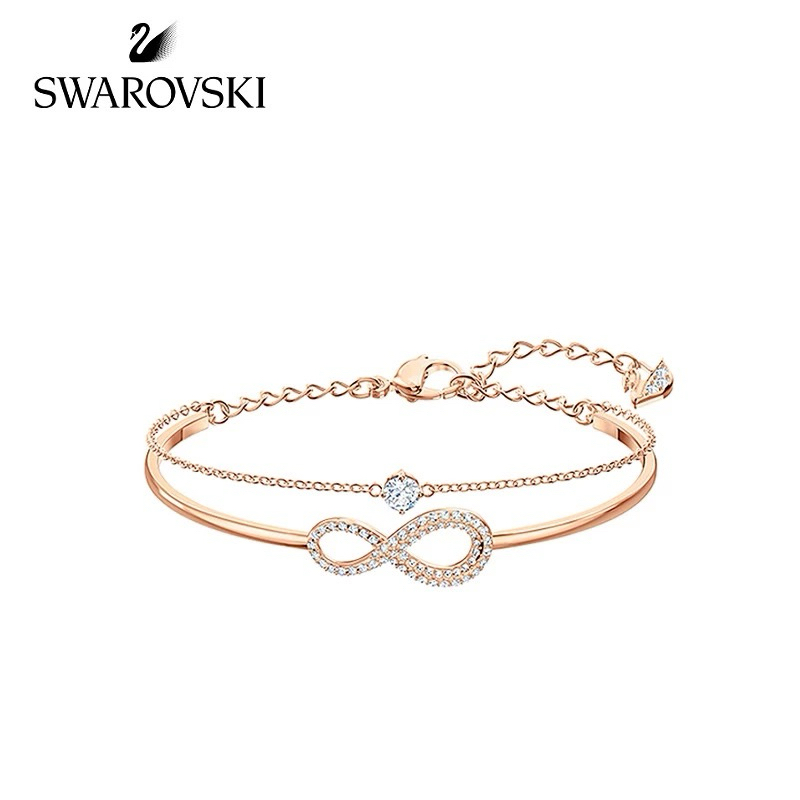พร้อมส่ง Swarovski SWA INFINITY Wang Yibo สร้อยข้อมือแฟชั่น ประดับคริสตัล สามารถปรับได้ ของขวัญวันวาเลนไทน์ สําหรับ