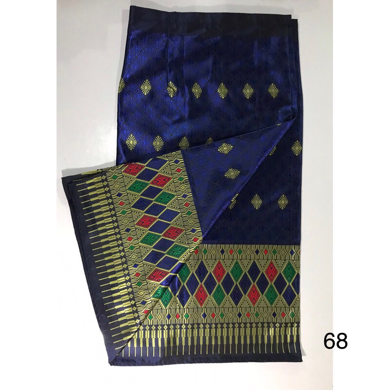 ผ้าถุงลาว สำเร็จ ผ้าไหมเทียมทอเครื่อง ผ้าซิ่นประยุกต์ พร้อมตะขอ 2 คู่ - รูปที่ 2