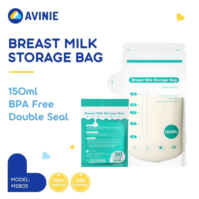 AVINIE ถุงเก็บน้ำนมแม่ 10ใบ/30ใบ 150ml ถุงจัดเรียง BPA Free ลดกลิ่นหืน MSB05