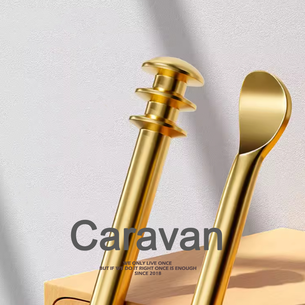 Caravan Crew Ear pick เครื่องกําจัดขี้หู แบบสองหัว 360° ที่แคะหู สเตนเลส สําหรับทําความสะอาดหู