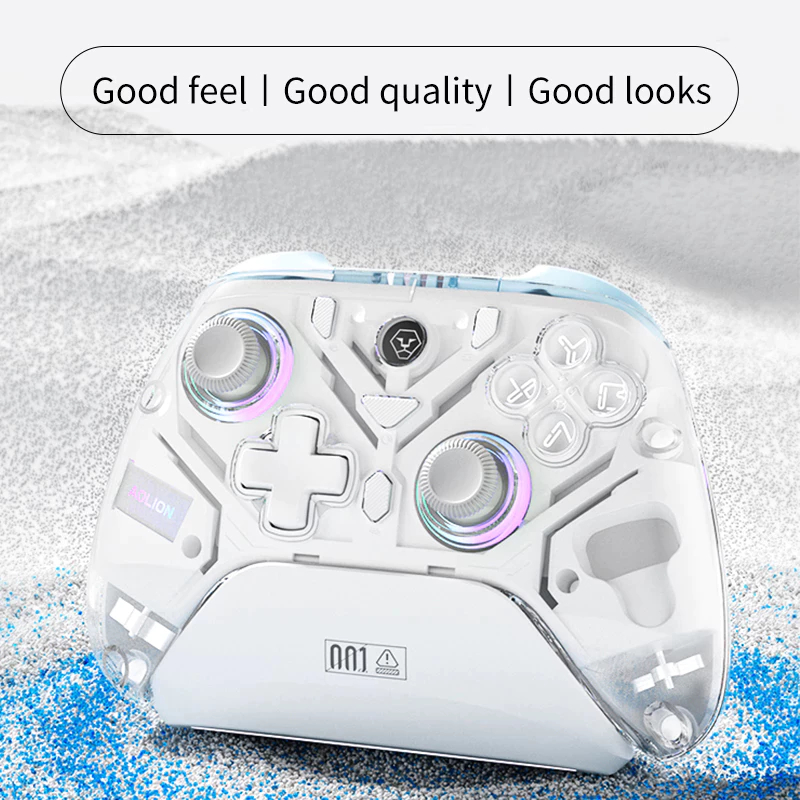 Aolion K10 เกมแพดบลูทูธไร้สายพร้อมแท่นชาร์จตัวควบคุมสําหรับเล่นเกม Hall จอยสติ๊กสําหรับ Nintendo Switch/PC/iOS/Android