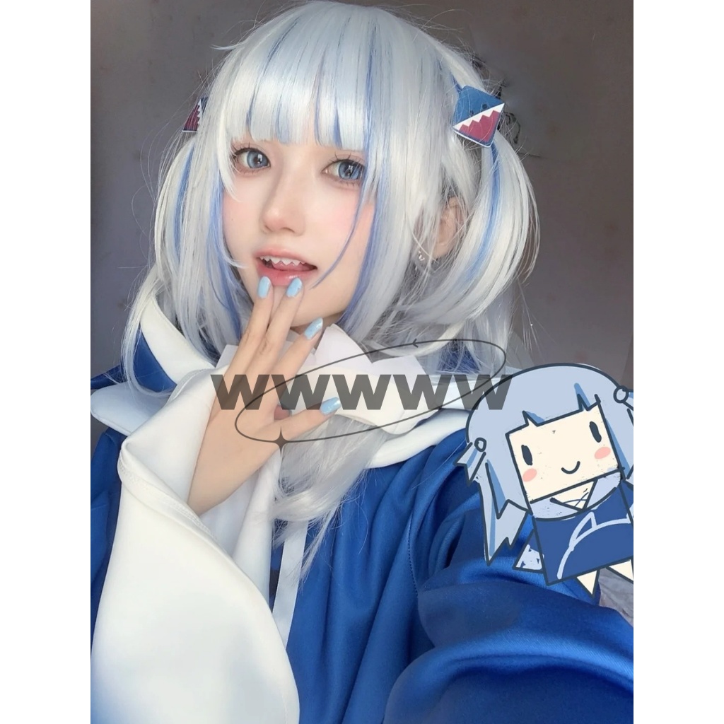 Cos ชุด Hololive Gawr Gura คอสเพลย์วิกผมคอสเพลย์อะนิเมะ shark ENG ชุดเครื่องแต่งกายฮาโลวีนคริสต์มาส ชุดคอสเพลย์ ชุดแวมไพ