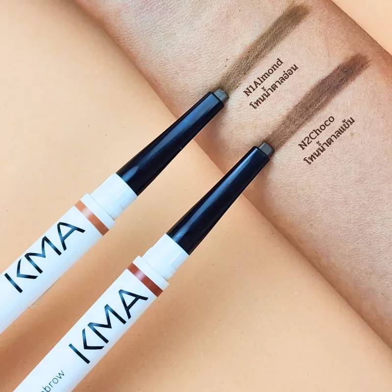 KMA ดินสอเขียนคิ้ว ปลายแบน กันน้ำ ติดทน 2 IN 1 FIX IT EYEBROW