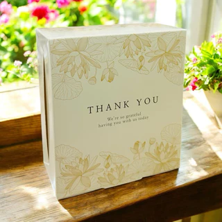 ส่งด่วน1วัน กล่องสแน็ค/ จัดเบรค (20ใบ/แพ็ค) 12.7*14*6.3ซม. กล่องฝาพับ พิมพ์ลาย thankyou ลายวินเทจ🌷🌷🌷