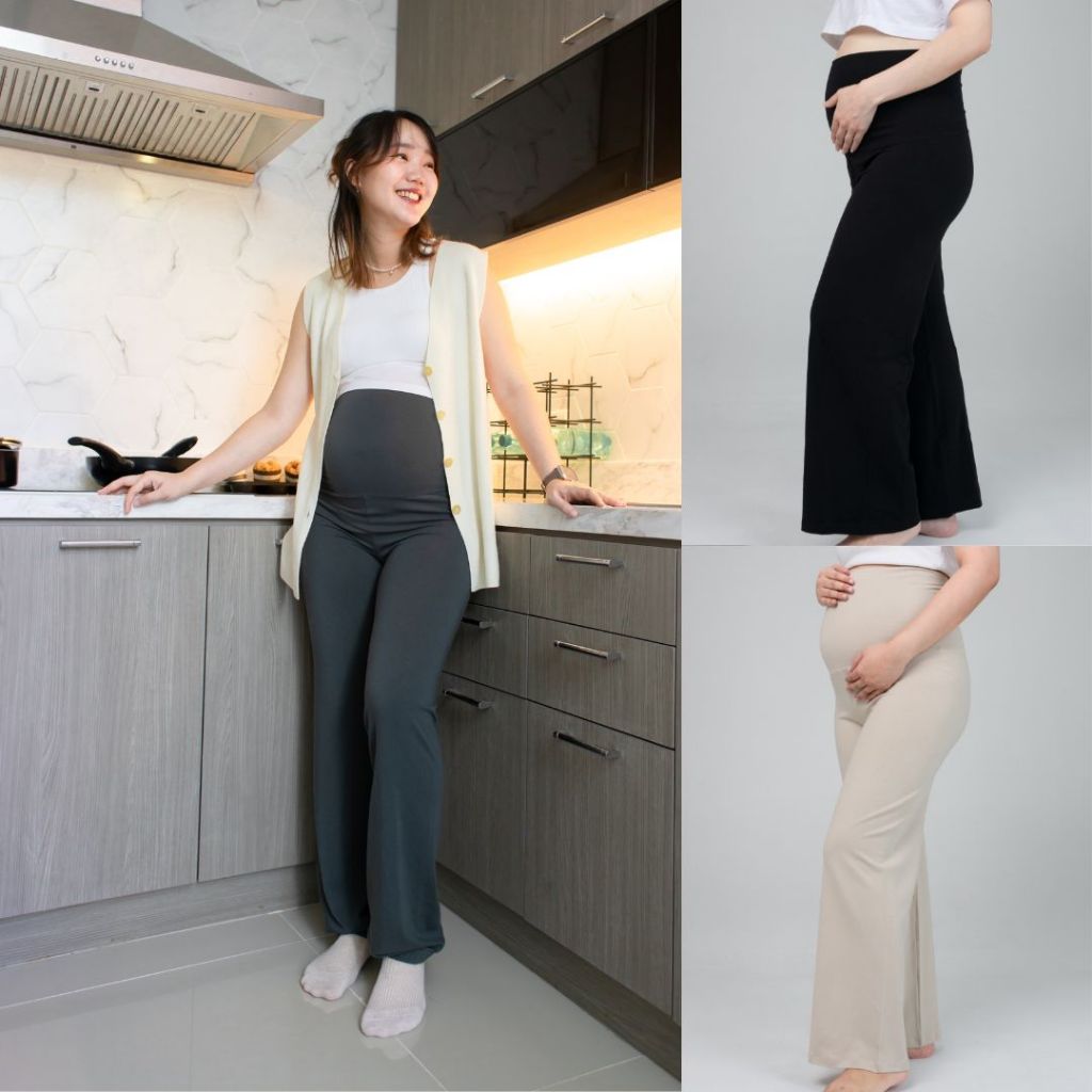 Lily leggings [รุ่นขาตรงA สำหรับ150-160cm.] กางเกงเลกกิ้งคนท้อง ผ้ายืด ใส่ได้ถึงคลอด