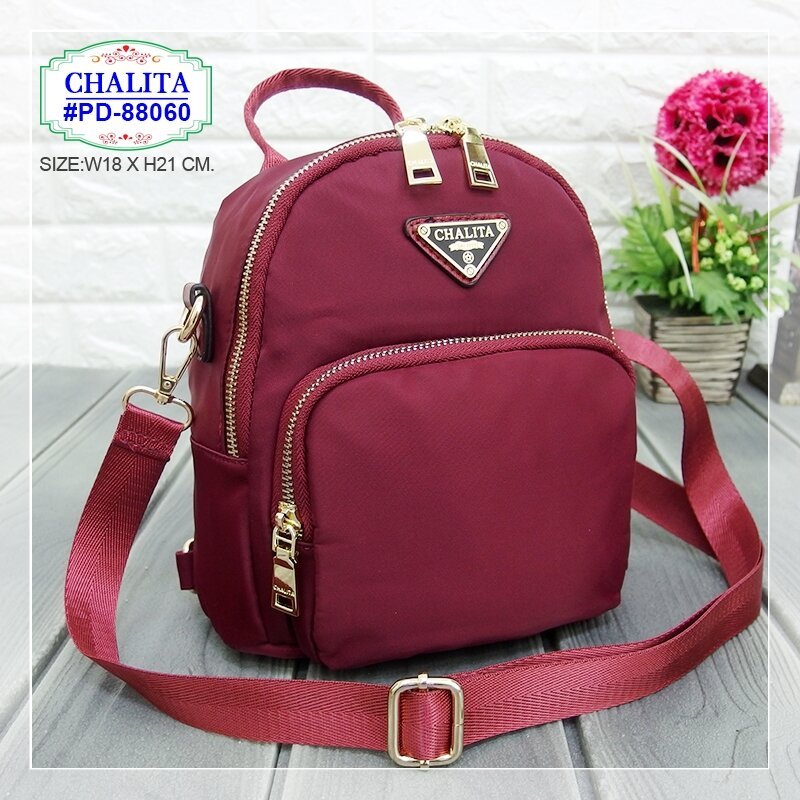 กระเป๋าเป้สะพายหลัง สะพายหน้าก็ได้ รุ่น PD-88060 ยี่ห้อ CHALITA เป้ กระเป๋าเป้