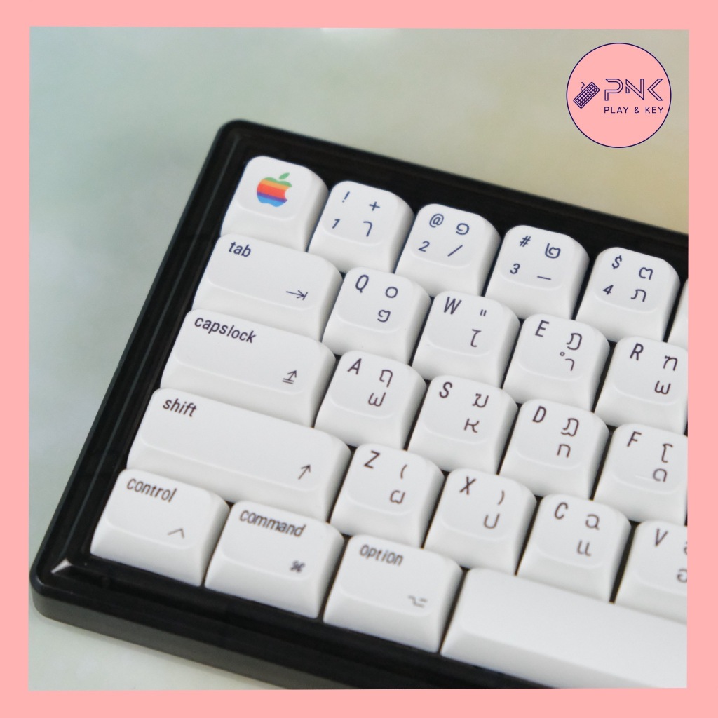 พร้อมส่ง คีย์แคป PBT ภาษาไทย , Keycap style minimalist white XDA 127 Keys สำหรับ Mechanical Keyboard