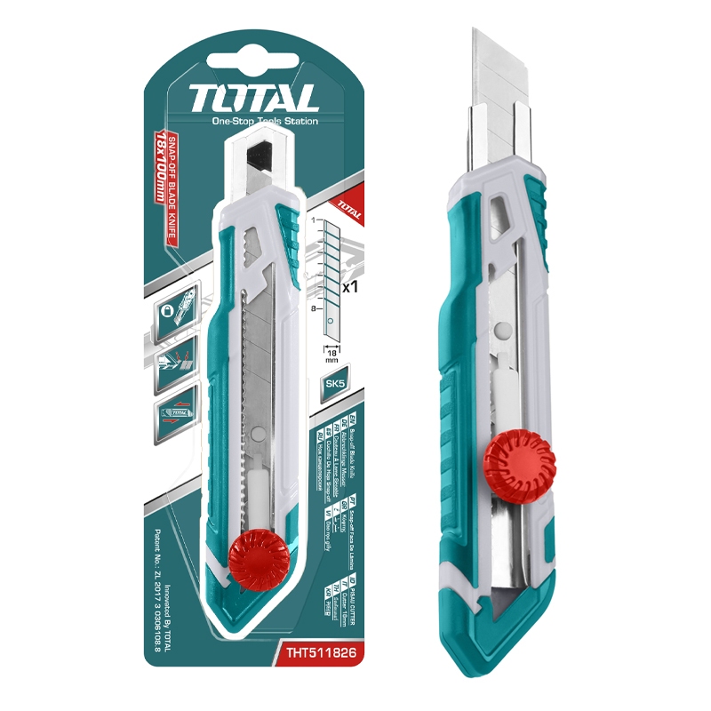 Total มีดคัทเตอร์ อเนกประสงค์ ใบมีด 18 มม. รุ่น THT511826 ( Utility Snap-Off Blade Knife )