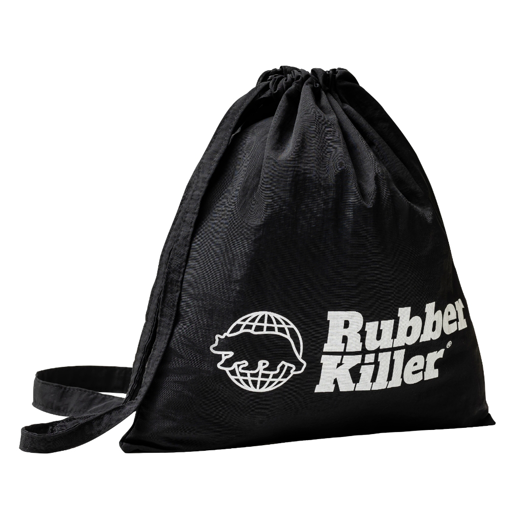 Rubber Killer - CONVERTIBLE DRAWSTRING LOGO BAG - Black / White Logo - 100560059