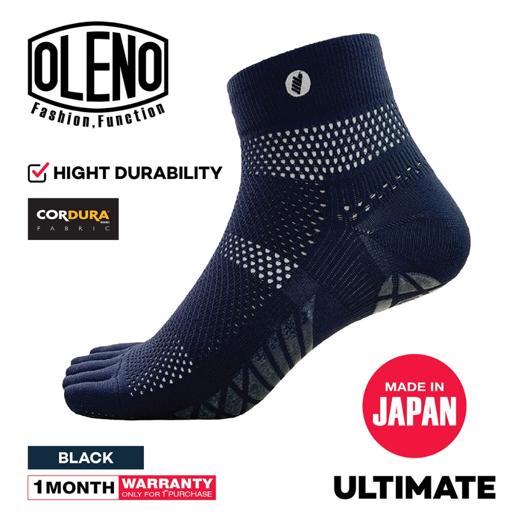 OLENO รุ่น Ultimate (Black) ถุงเท้าแยก 5 นิ้ว แพคเดี่ยว