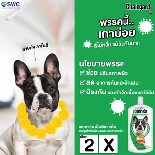 Chaingard เชนการ์ด เม็ดดิเคทเต็ด แชมพูลดคันและอักเสบ สำหรับสุนัขผิวแพ้ง่ายทุกสายพันธุ์ ขนาด 350 มล.