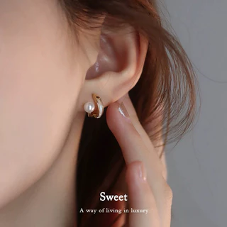 ต่างหูไข่มุก สไตล์เกาหลี Sasa Earrings (รหัสER19)