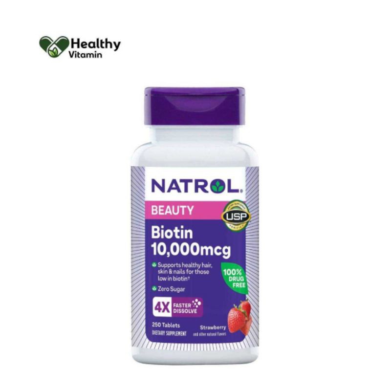 Natrol Biotin Beauty 10,000 mcg (250 เม็ด)