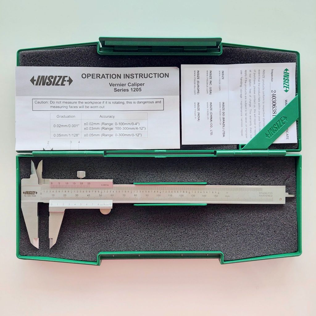 เวอร์เนียร์ ความละเอียด 0.02mm 6, 8, 12 นิ้ว Vernier Caliper INSIZE 1205-1502S 1205-2002S 1205-3002S