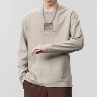 เสื้อยืดลําลองแฟชั่นสําหรับผู้ชายเสื้อยืดแขนยาวคอกลมพิมพ์ลาย…