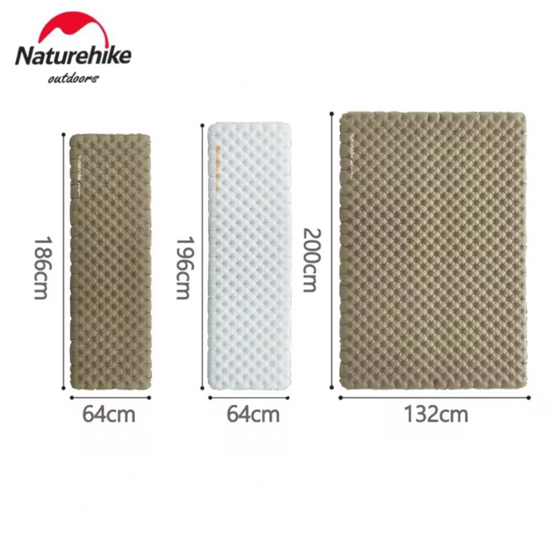 แผ่นรองนอน น้ำหนักเบา Naturehike ที่นอน แบบเป่าลม R3.2 Ultra light Inflatable sleeping pad