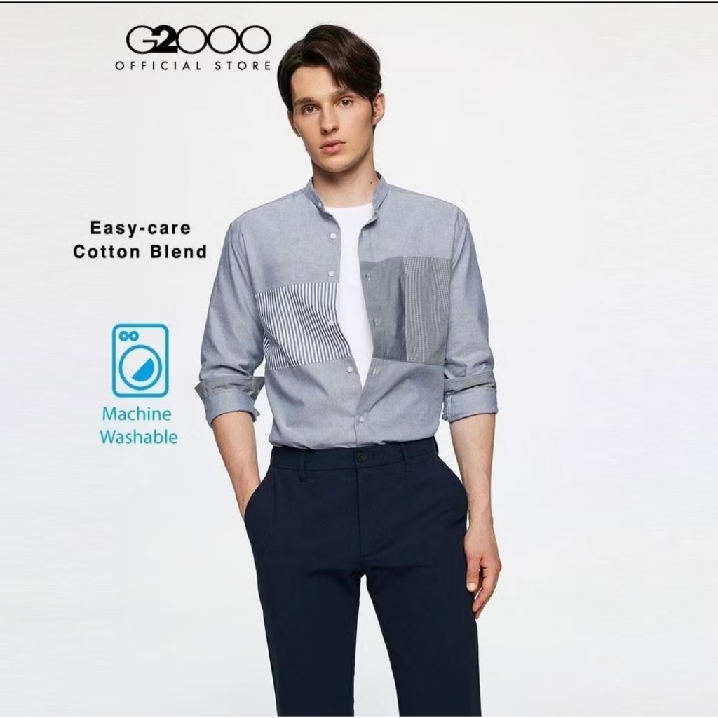 G2000 เสื้อเชิ้ตแขนยาวลำลองผู้ชาย ทรงสมาร์ทฟิต (SMART FIT) รุ่น 3612012278 BLUE