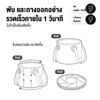 KEEPHIKE ถังใส่ของทรงกลมแบบพับได้ พกพาสะดวก สำหรับกิจกรรมกลางแจ้ง แคมป์ปิ้ง ปิ้งย่าง และปิคนิค