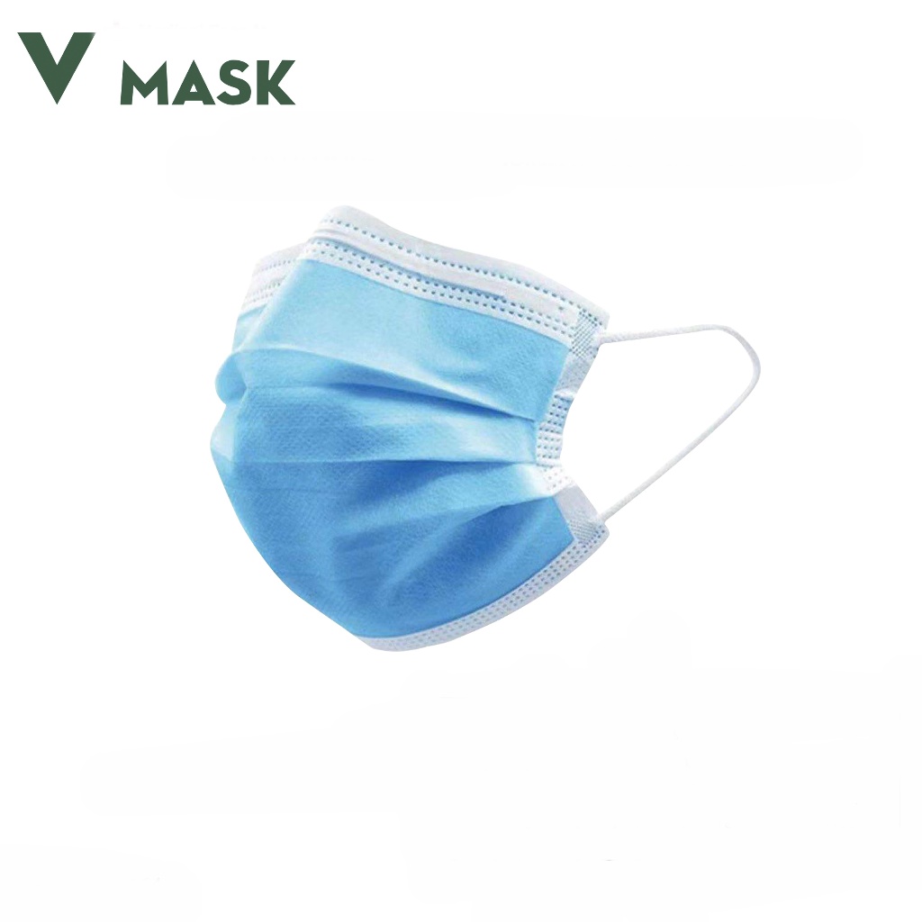 V+ MASK หน้ากากอนามัย วีพลัสมาสก์ หน้ากากอนามัย หน้ากาก แมสก์ 1ห่อ50ชิ้น (สินค้าไม่มีกล่อง)