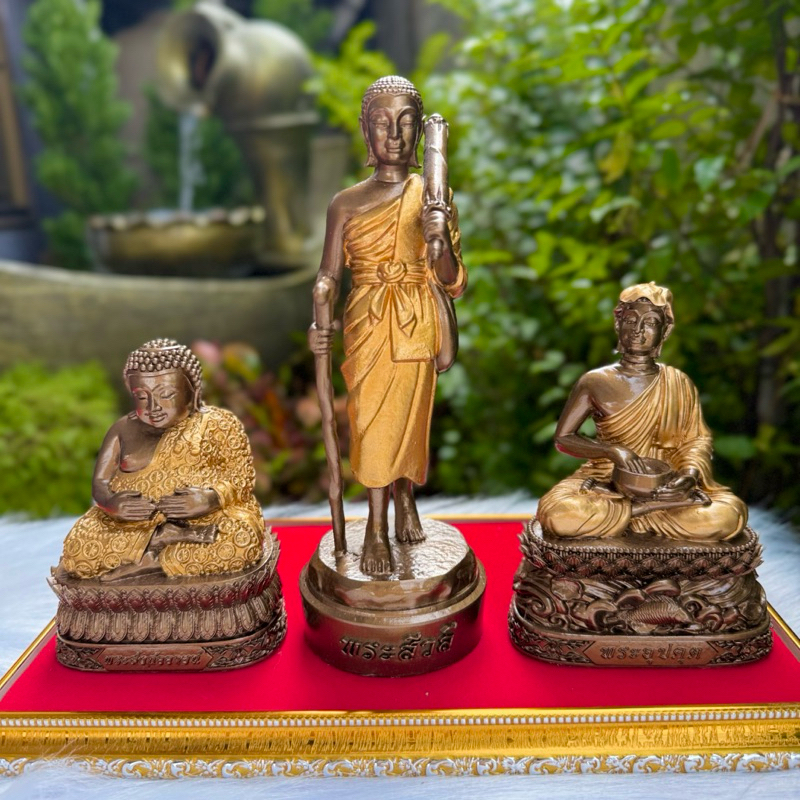 3พระอรหันต์แห่งโชคลาภ หน้าตัก3นิ้ว แร่เหล็กน้ำพี้ สีมันปูเพ้น เซตกลาง แถมฐานรอง