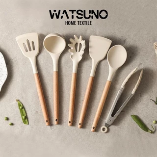 Watsuno.ชุดเครื่องครัวซิลิโคน ไม้พายซิลิโคน เครื่องครัว ชุดไม้พายซิลิโคน ช้อนในครัว อุปกรณ์ทำอาหาร ครัวเรือนพิเศษ ทนอุณห