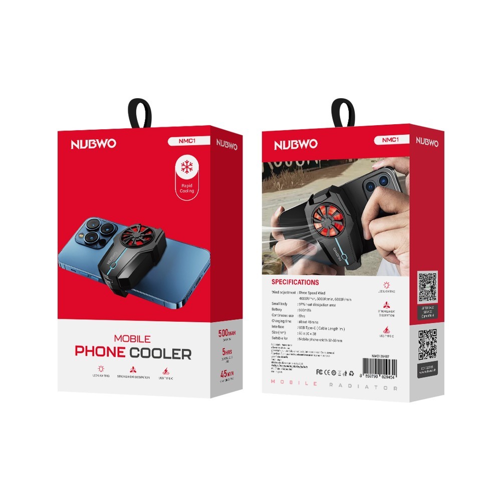 พัดลมระบายความร้อน ติดด้านหลัง สําหรับโทรศัพท์มือถือ NUBWO รุ่น NMC1 & รุ่น NMC2