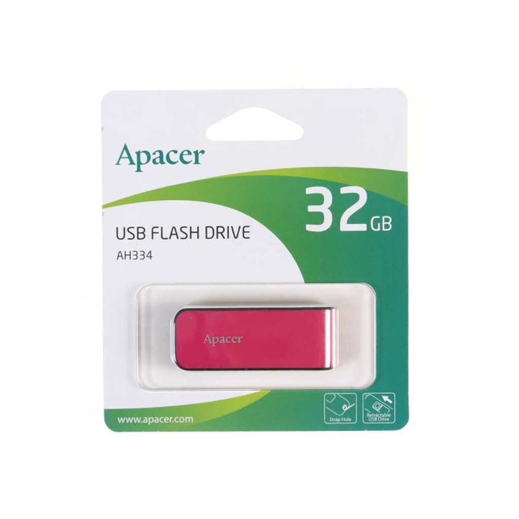 [เหลือสีชมพู] Apacer USB 2.0 Flashdrive รุ่น AH334 ความจุ 32GB / ประกัน 5 ปี