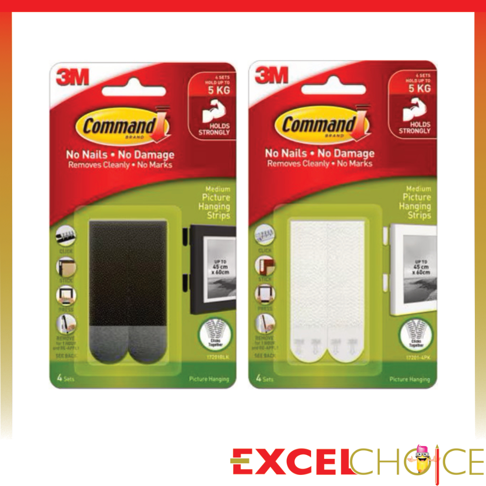 คอมมานด์ ตะขอรุ่นแขวนรูปภาพ เทปหนามเตยติดกรอบรูป PIC HANG STRIP Command 3M 17201 17217 17206 17036VP