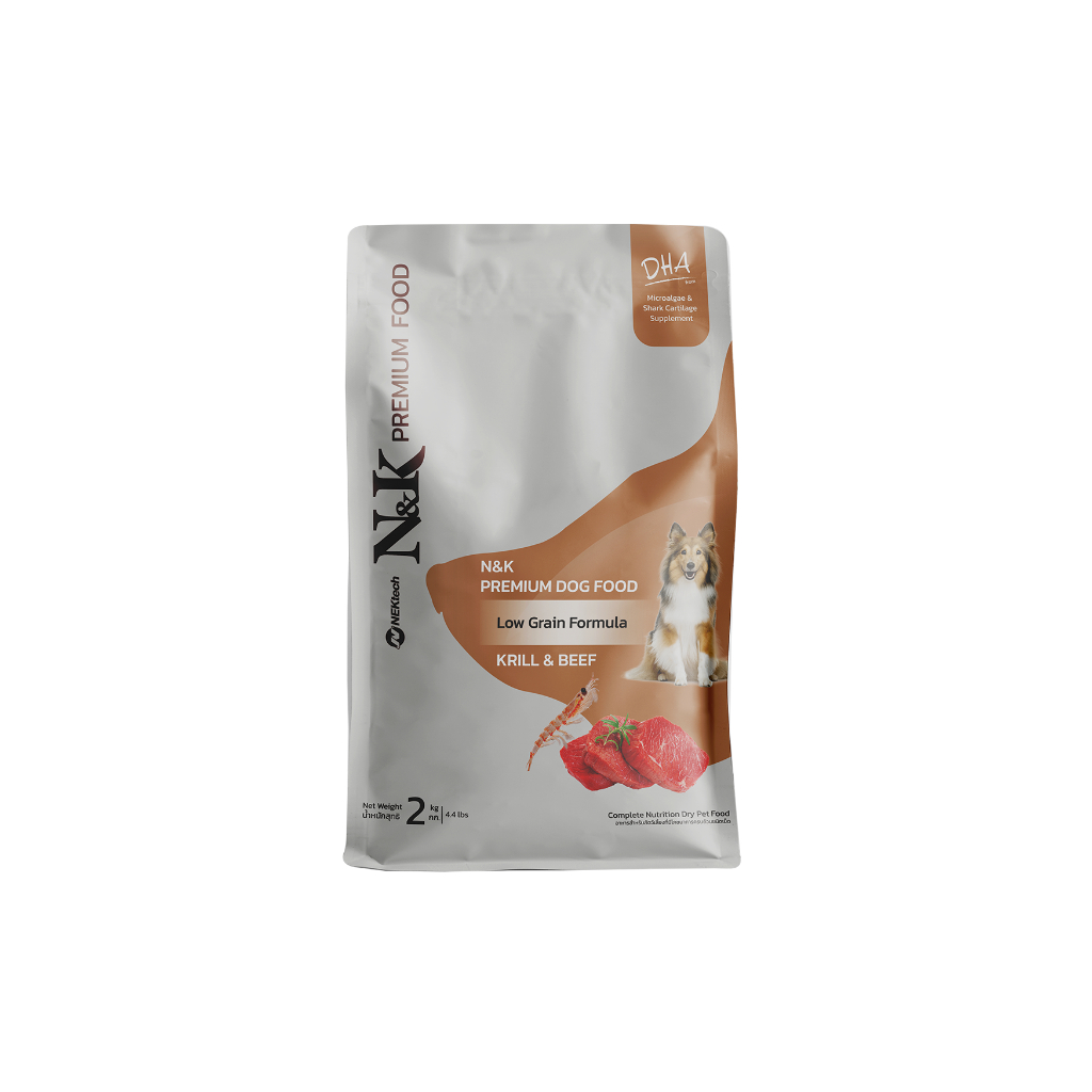 N&K อาหารสุนัข ขนาด 2 kg รสคริลล์และเนื้อ