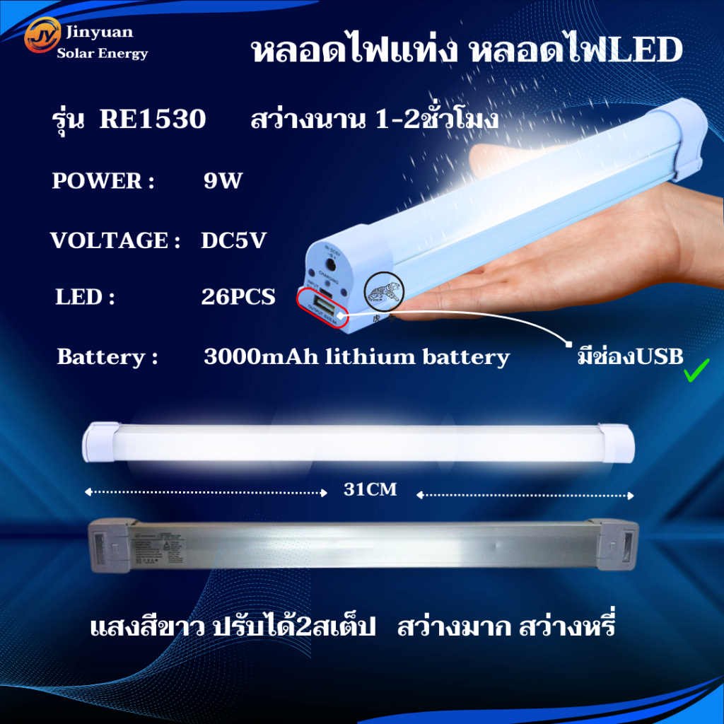 หลอดไฟติดผนังUSB LED หลอดไฟฉุกเฉิน USB 6W 9W 12W Mobile USB Tube สำหรับเดินป่า ตั้งแคมป์ ชาร์จไฟบ้าน ราคา ถูกที่สุด ดีลบีเคเค แกลเลอรีภาพที่ 7